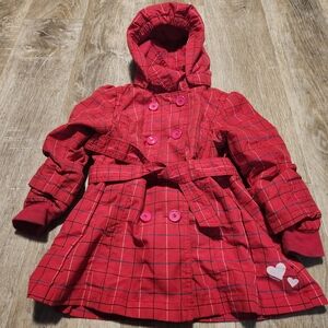 Mexx Red Plaid Toddler Raincoat